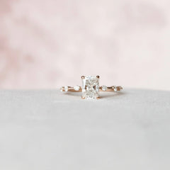 Radiant Cut Unique Pave 1.50CT Lab-Grown Diamond Engagement Ring