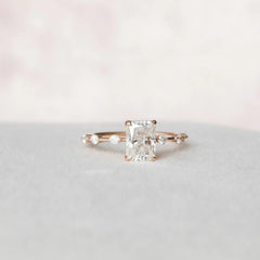 Radiant Cut Unique Pave 1.50CT Lab-Grown Diamond Engagement Ring