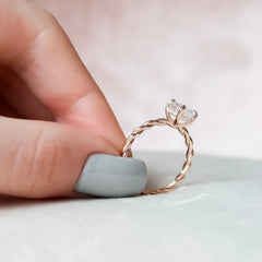 Oval Cut Braided 1.50CT Lab-Grown Hidden Diamond Engagement Ring