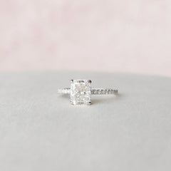 Elongated Cushion Cut 1.50CT Lab-Grown Hidden Halo Engagement Ring