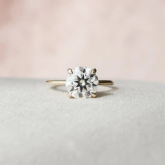 Round Cut Hidden Halo 2CT Lab-Grown Diamond Solitaire Engagement Ring