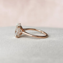 Oval Hidden Halo 3.5CT Lab-Grown Cathedral Solitaire Engagement Ring