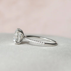 3.50CT Round Cut Moissanite Hidden Halo Engagement Ring