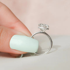 2.50CT Round Cut Hidden Halo Moissanite Engagement Ring
