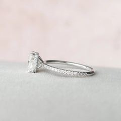 Elongated Cushion Pave 2CT Lab-Grown Hidden Diamond Engagement Ring