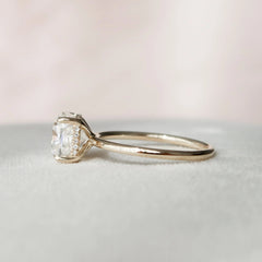 Cushion Cut Hidden Halo 3.50CT Lab-Grown Diamond Solitaire Engagement Ring