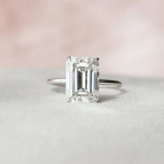 Emerald Cut Hidden Halo 4.50CT Lab-Grown Diamond Engagement Ring