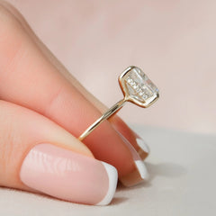 4.50CT Elongated Cushion Cut Moissanite Hidden Halo Engagement Ring
