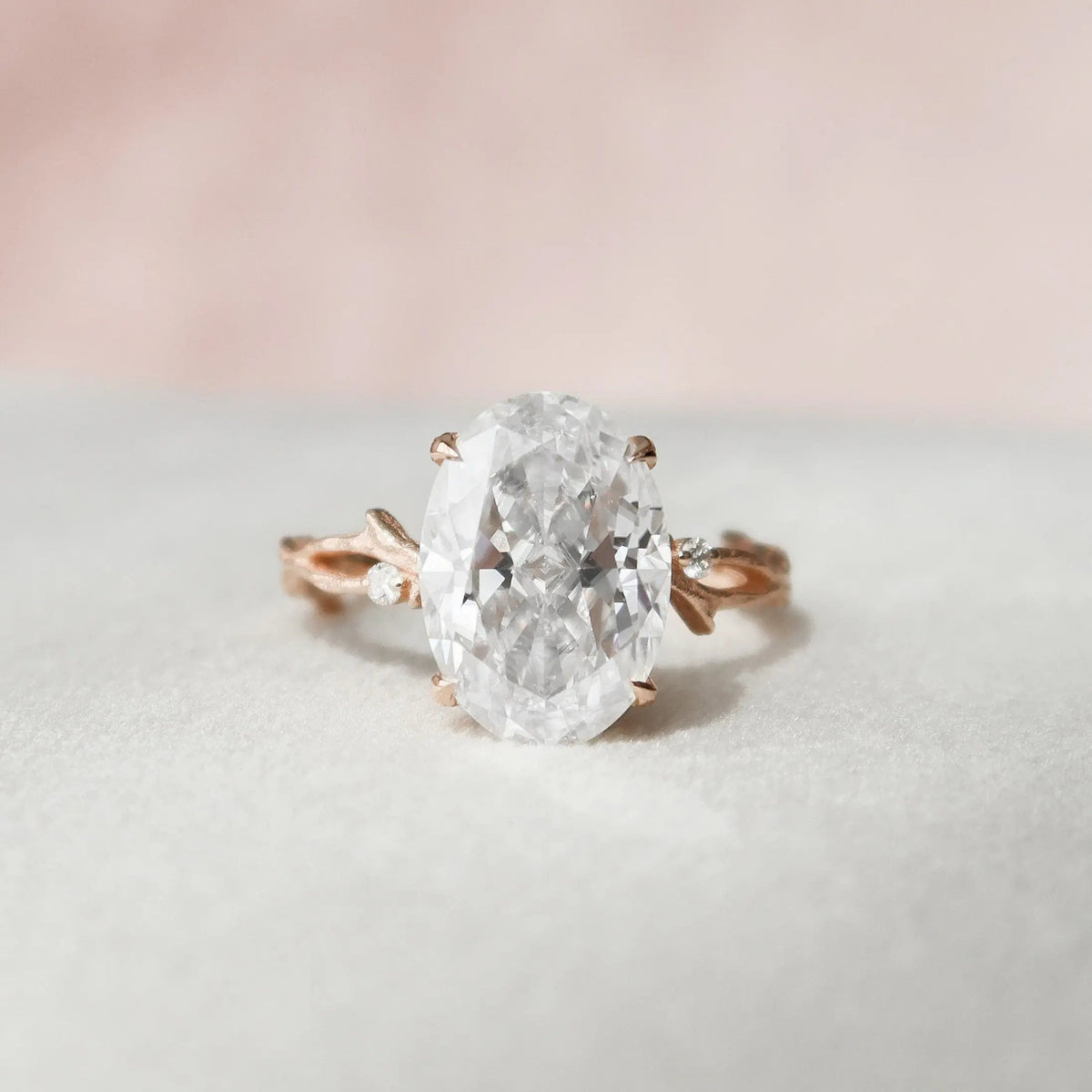 4.0CT Oval Cut Moissanite Vintage Twisted Band Engagement Ring