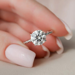 2.50CT Round Cut Braided Infinite Moissanite Engagement Ring
