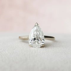 Pear Cut Hidden Halo 2.0CT Solitaire Lab-Grown Diamond Engagement Ring