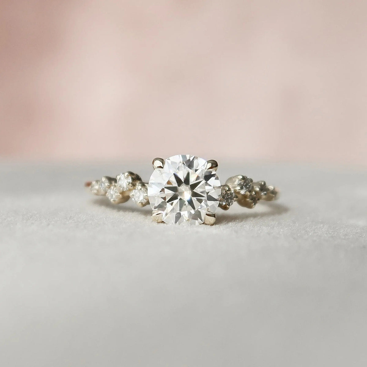 Round Cluster 1.0CT Lab-Grown Engagement Unique Promise Ring For Her