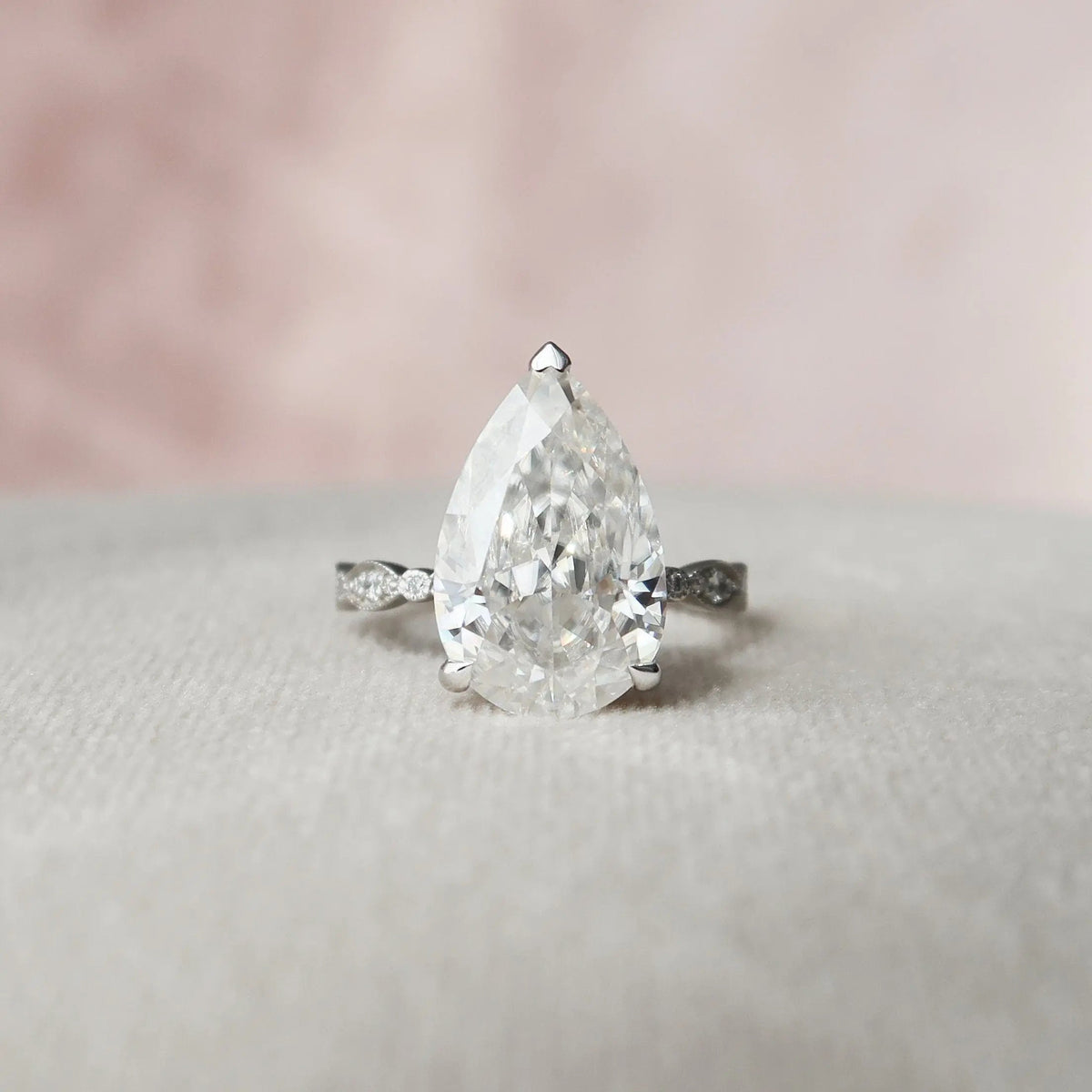 Pear Cut Pave 4.50CT Lab-Grown Diamond Vintage Engagement Ring