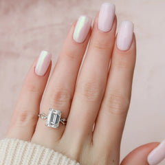 4.0CT Emerald Cut Nature Inspired Twisted Moissanite Engagement Ring