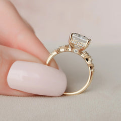 Radiant Cluster 3.50CT Unique Pave Lab-Grown Diamond Engagement Ring