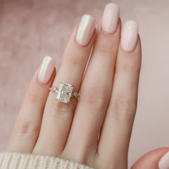 3.50CT Radiant Cut Moissanite Unique Engagement Ring