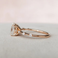 Elongated Cushion Cut 2.0CT Lab-Grown Diamond Pave Engagement Ring
