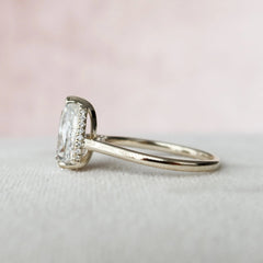 Pear Cut Hidden Halo 2.0CT Solitaire Lab-Grown Diamond Engagement Ring