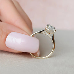 Pear Cut Hidden Halo 2.0CT Solitaire Lab-Grown Diamond Engagement Ring