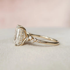 Radiant Cluster 3.50CT Unique Pave Lab-Grown Diamond Engagement Ring
