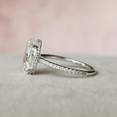 Oval Cut Hidden Halo 3.50CT Lab Create Diamond Engagement Ring