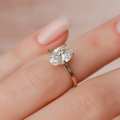 1.50CT Oval Cut Four Prong Lab-Grown Halo Engagement Ring