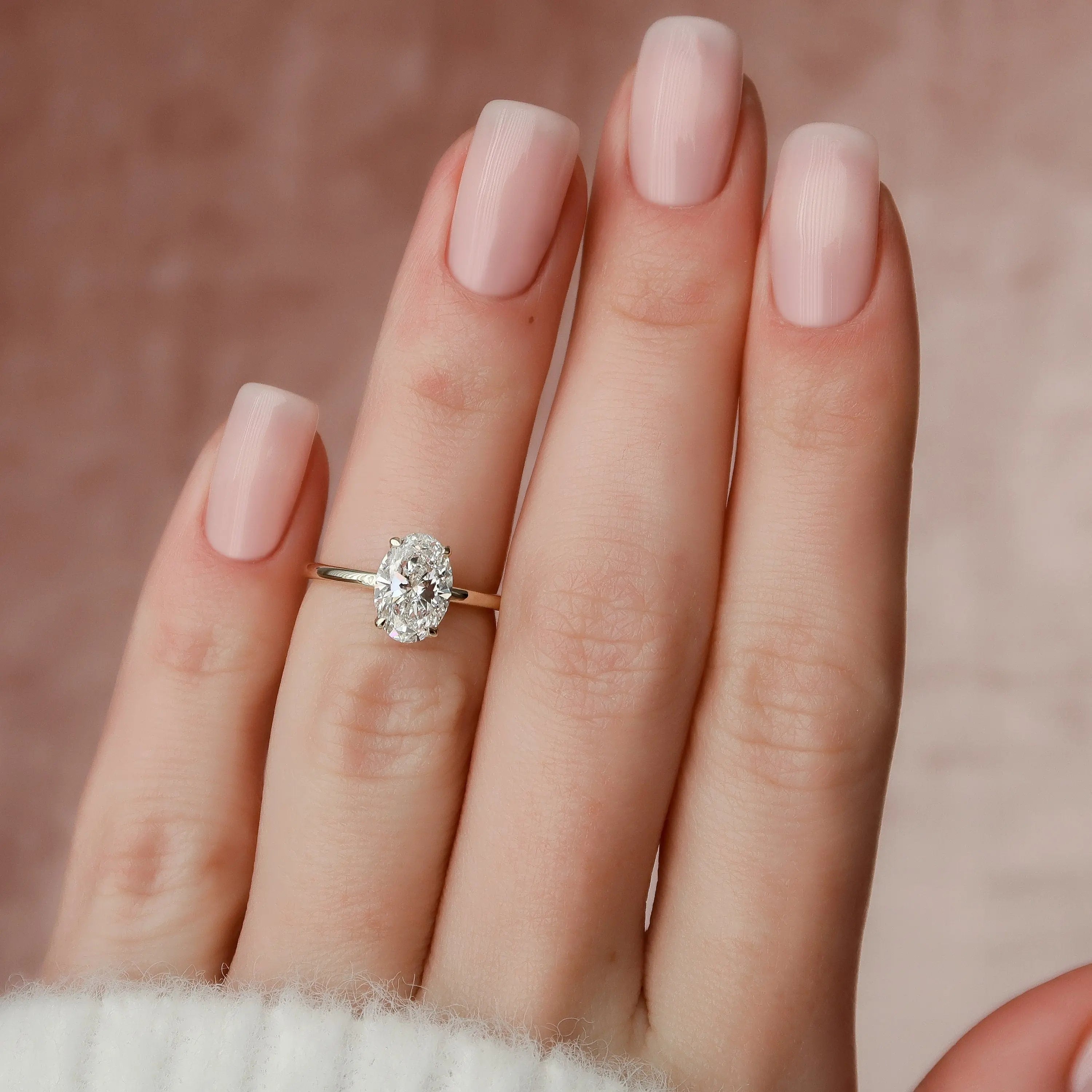 1.50CT Oval Cut Four Prong Lab-Grown Halo Engagement Ring