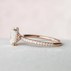 Oval Cut Hidden Halo 2.50CT Lab-Grown Diamond Pave Engagement Ring