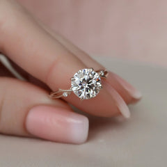 Round Cut Inspired Twig Nature 2.5CT Lab-Grown Diamond Engagement Ring
