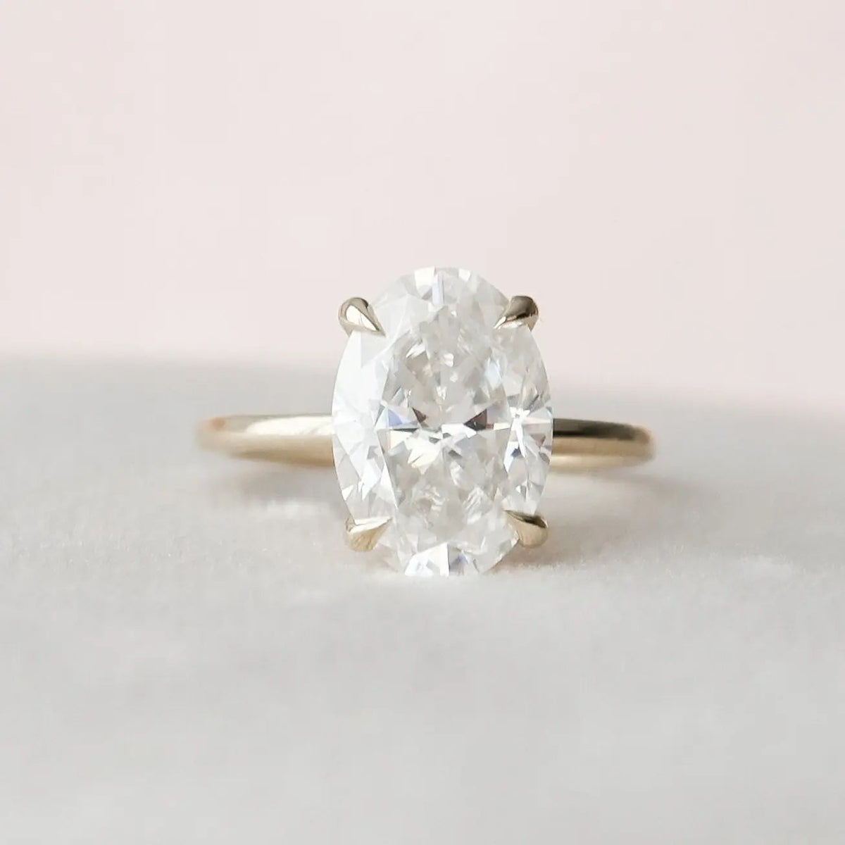 Oval Cut Classic Hidden Halo 3.0CT Lab-Grown Solitaire Engagement Ring