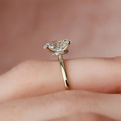 1.50CT Oval Cut Four Prong Lab-Grown Halo Engagement Ring