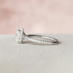 Oval Cut Oval Cut 1.50CT Lab-Grown Diamond Engagement Pave Ring