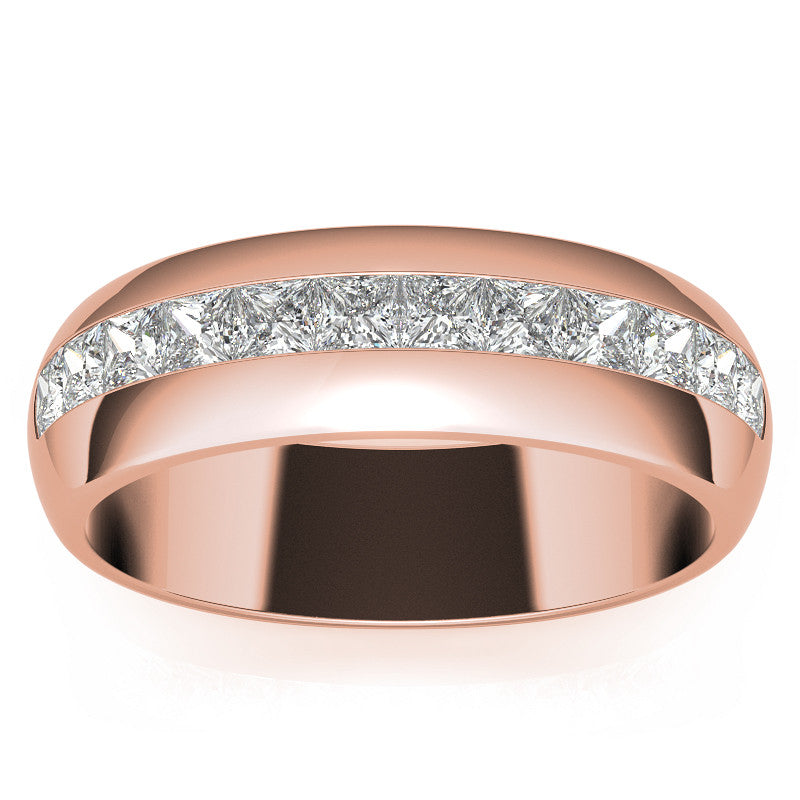 7mm Princess Cut Moissanite Channel Set Wedding Band