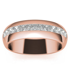 7mm Princess Cut Moissanite Channel Set Wedding Band