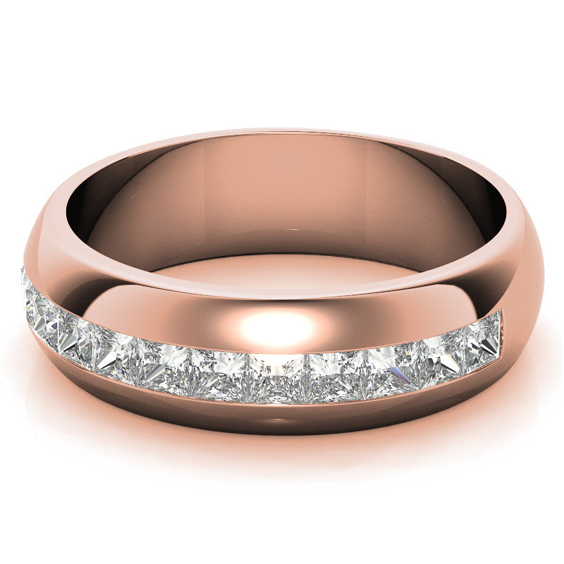 7mm Princess Cut Moissanite Channel Set Wedding Band