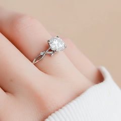 Nature Inspired Twig Engagement Ring with 2.0CT Round Cut Moissanite