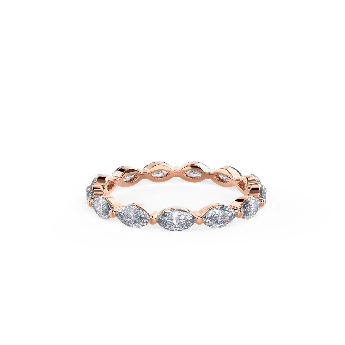 Marquis Cut Moissanite Full Eternity Wedding Band