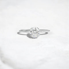 1CT Round Diamond Solitaire Engagement Ring Unique Triple-Prong