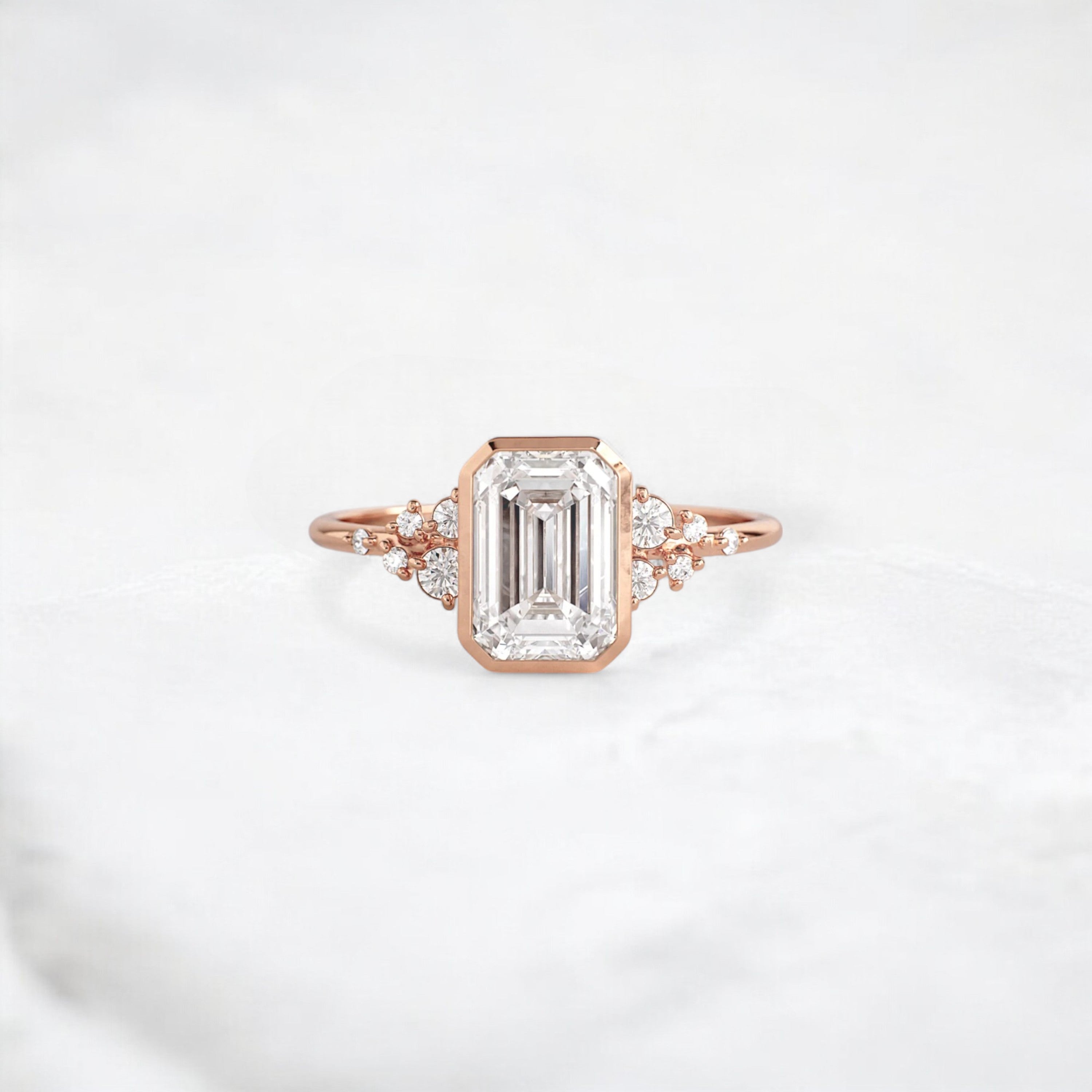 silent-luster-emerald-cluster-bezel-moissanite-engagement-ring-1-ct-rose-gold-gemfora-1