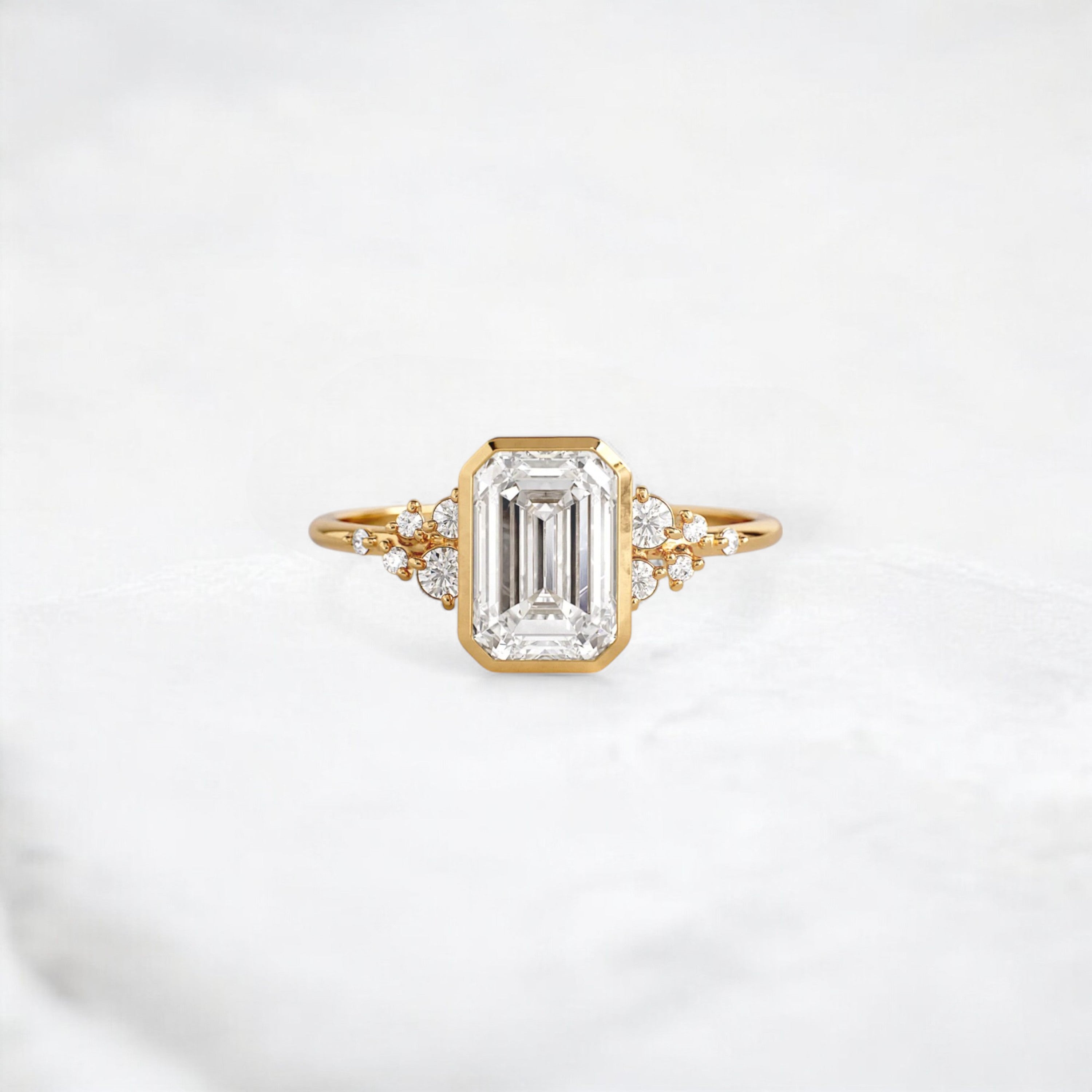 silent-luster-emerald-cluster-bezel-moissanite-engagement-ring-1-ct-yellow-gold-gemfora-1
