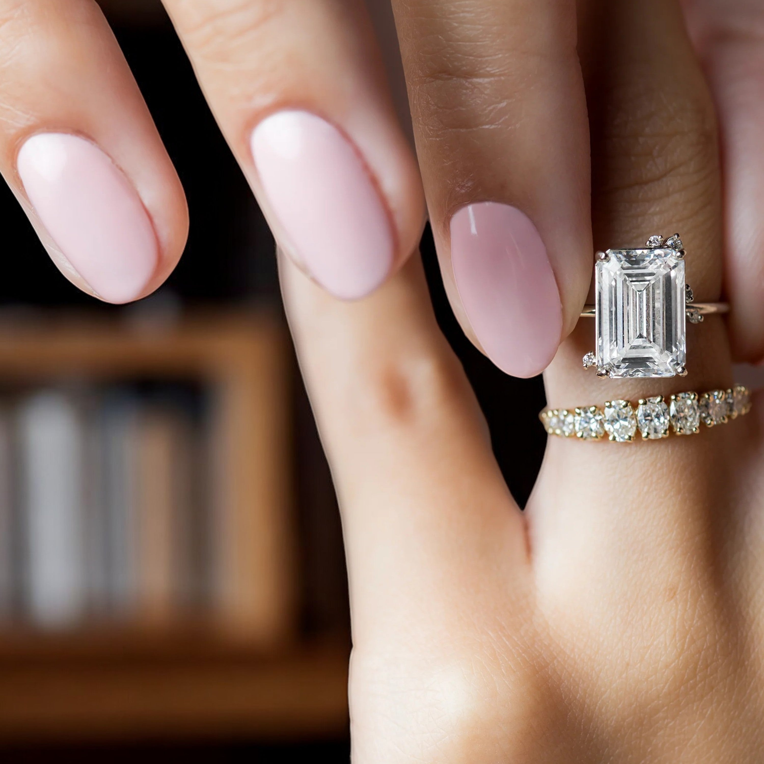 white-flameleaf-petals-emerald-moissanite-engagement-ring-model-gemfora-1