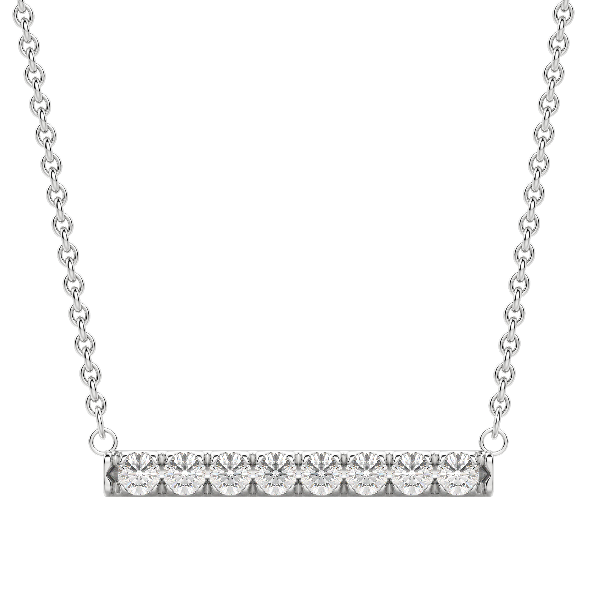 0.24 CT Round Cut Bar Necklace Moissanite Diamond Necklace